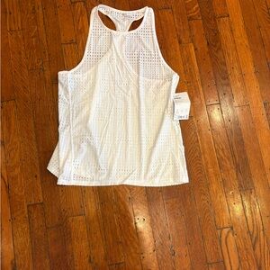 Athleta White Perforated Tank Top